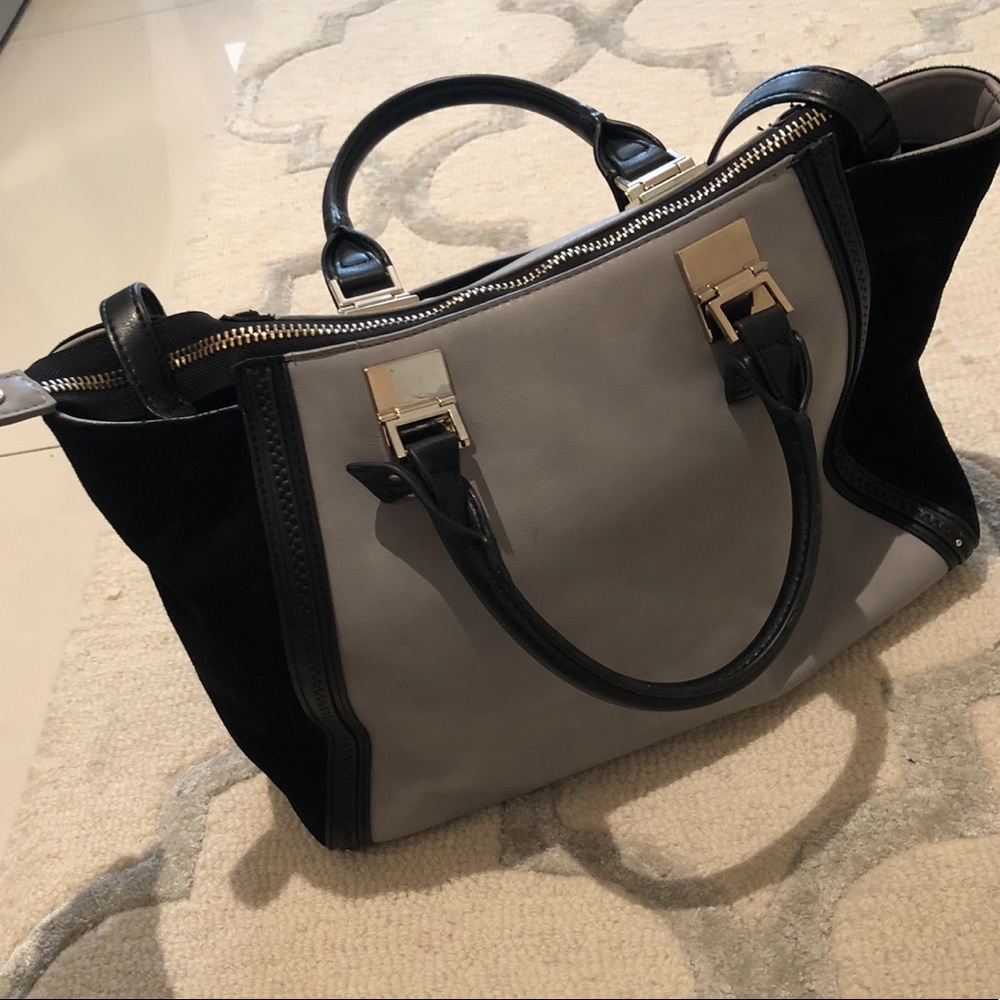 Zara grey and black tote